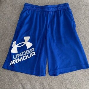 Under Armour blue athletic shorts, kids size Large
